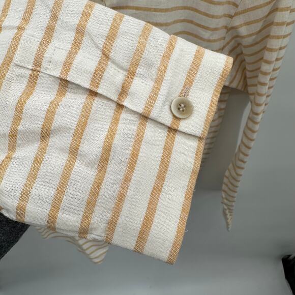 LAFAYETTE 148 Organic Cotton Linen Blend Button Down Shirt // M - Picture 4 of 7